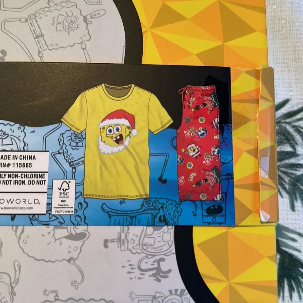 Men’s SpongeBob Christmas Sleepwear Pants And Shirt Set - Picture 6 of 8